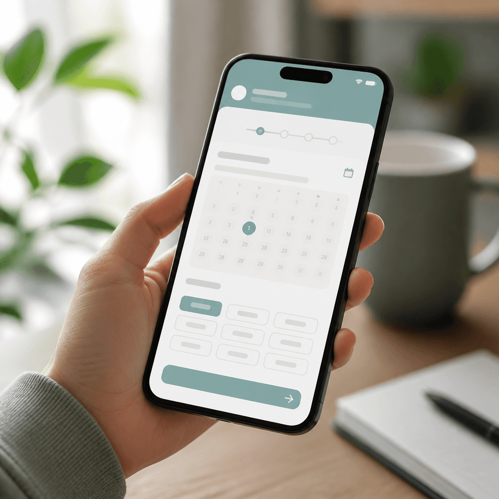 Illustrative healthcare booking app